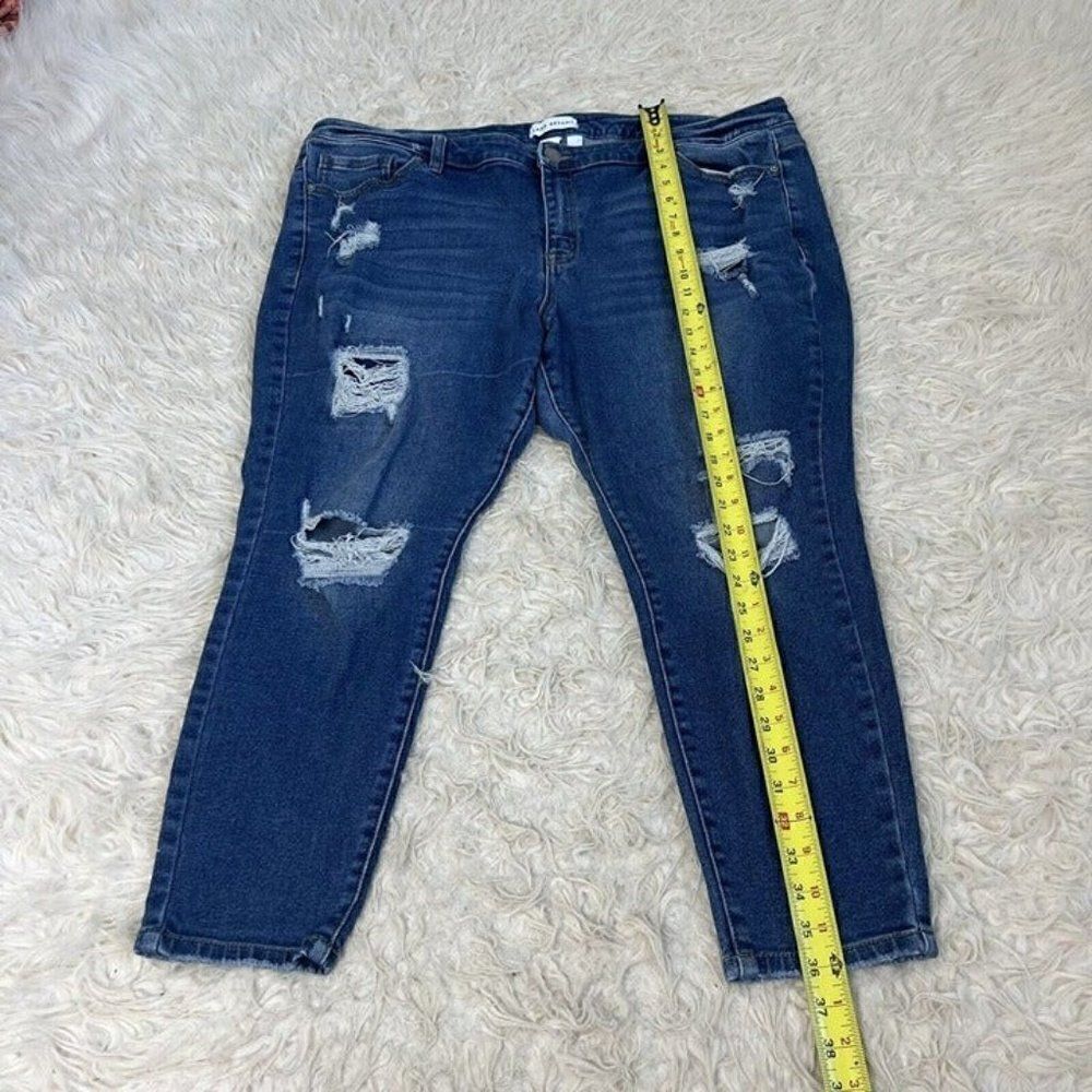 Lane Bryant Flex Magic Waistband Mid Rise Skinny Curvy Jean Size 24P Distressed - Picture 6 of 10